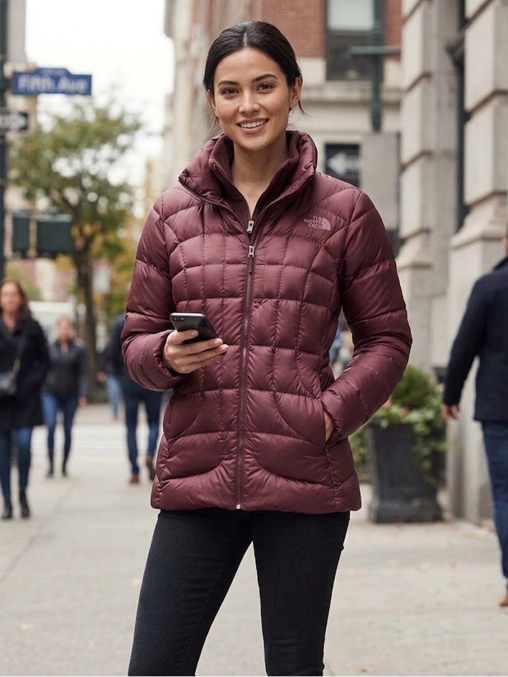 The North Face Women's Burgundy Quilted Puffer Jacket